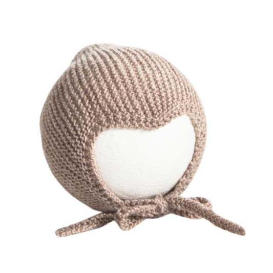 Stickad Mössa Merinoull Beige - By Lelou