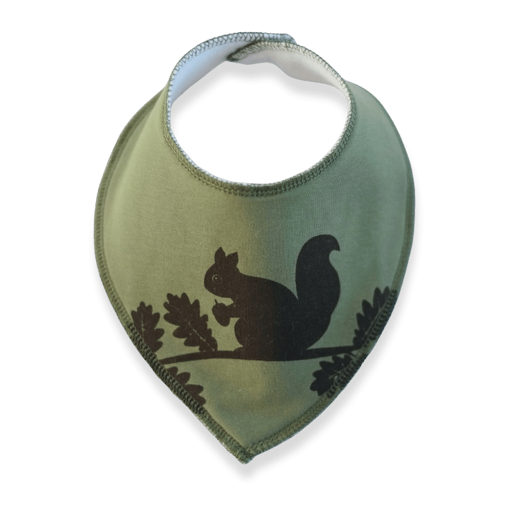 Drool bib - Organic Cotton - Kurre Squirrel White