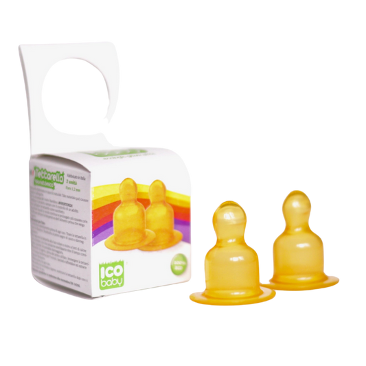 2-pack flasknappar i naturgummi, anatomiska, 6 + månader