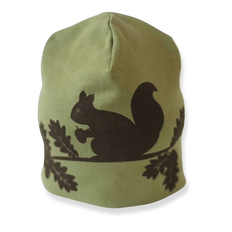 Jersey Beanie - Organic Cotton - Kurre the Squirrel White